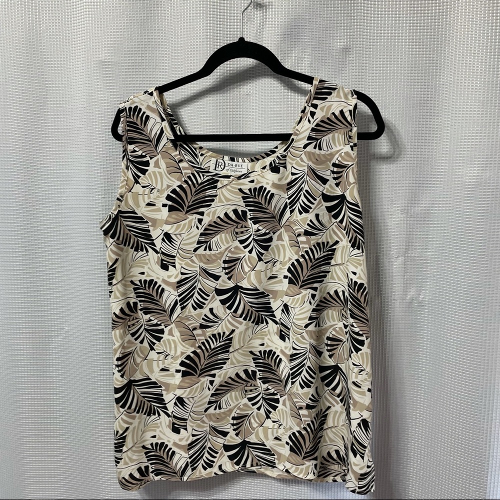 Vintage Da-Rue of California Palm Sleeveless Top